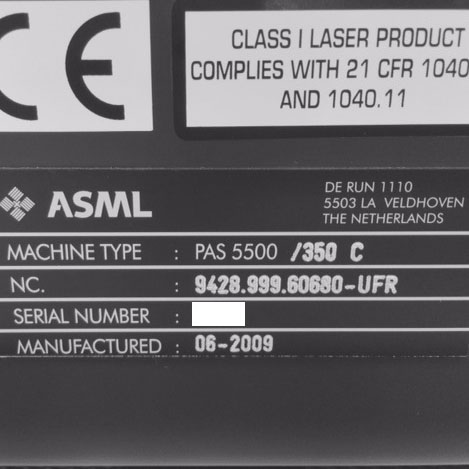 ASML二手DUV光刻机PAS 5500/350C现货